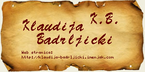 Klaudija Badrljički vizit kartica